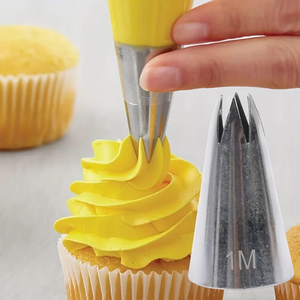 1pc Rose Flower Piping Nozzle - Stainless Steel Cake Decorating Tool with Sharp Metal Blades for Precise Control,