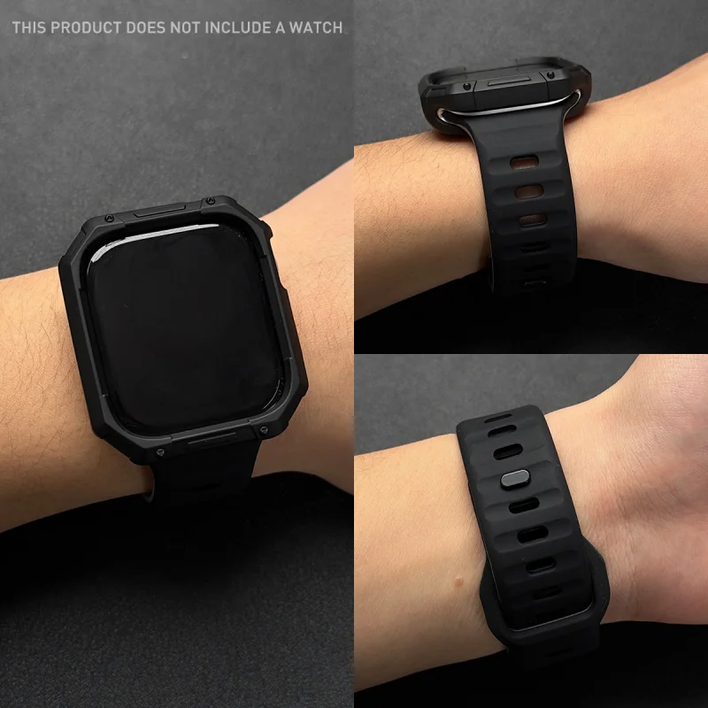2pcs, Adjustable Strap + Hollow Out TPU Shockproof Case For Apple Watch Ultra/SE/11-1 38/40/42/44/46/49MM Smartwatch Accessories