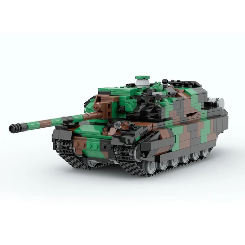 Moc Bouwstenen Militair Model Franse Leger Hoofdgevechtstanktechnologie Modulaire Blokken Geschenken Kerstspeelgoed Diy Sets Assemblage