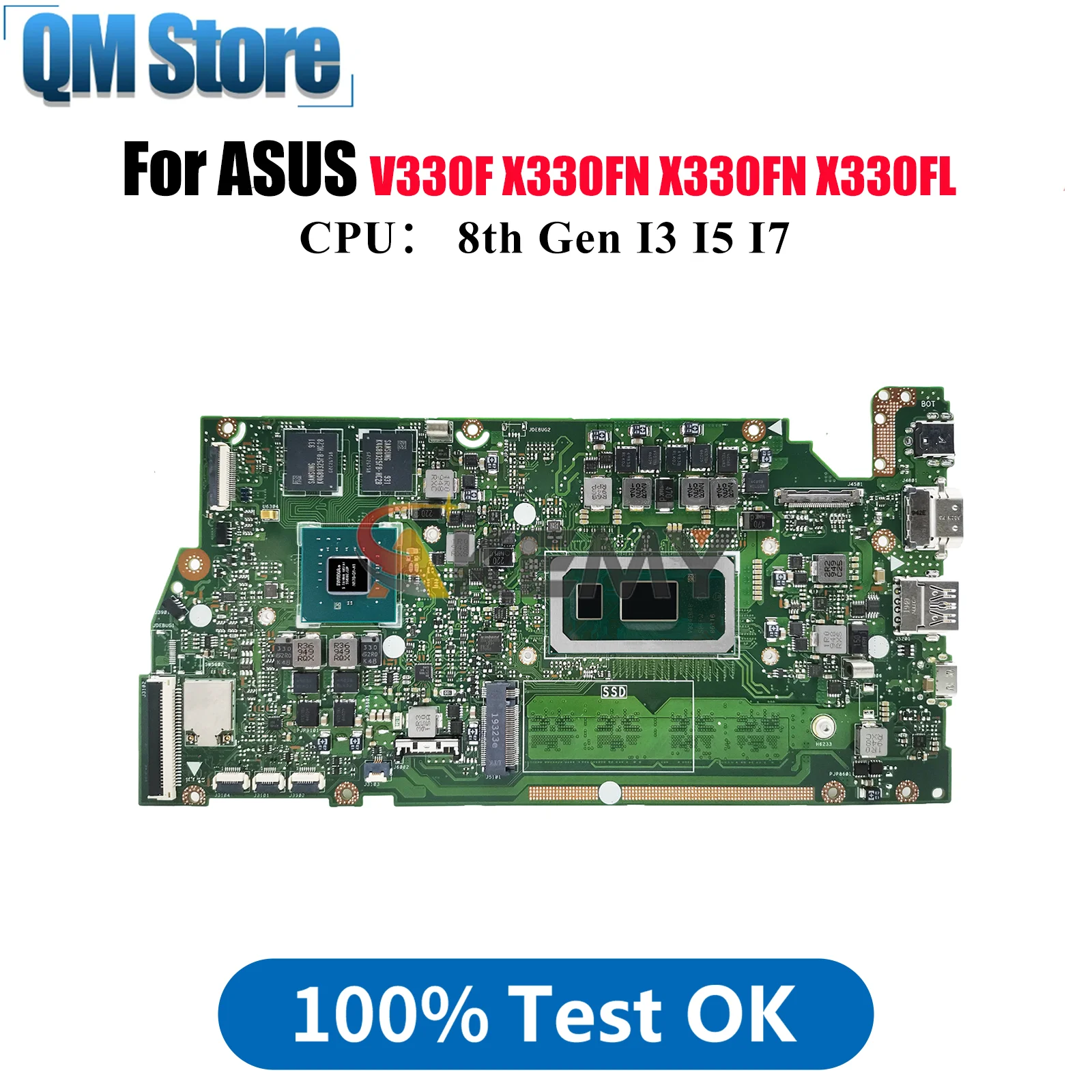 

X330FN Материнская плата для ноутбука ASUS VivoBook R330F X330F I330FA K330F X330FN X330FL V330F S330F Материнская плата I3 I5 I7 Процессор тест ОК