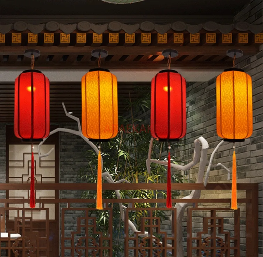 1pcs Chinese style antique pendant lamp sheepskin lantern decoration outdoor fabric winter melon lantern