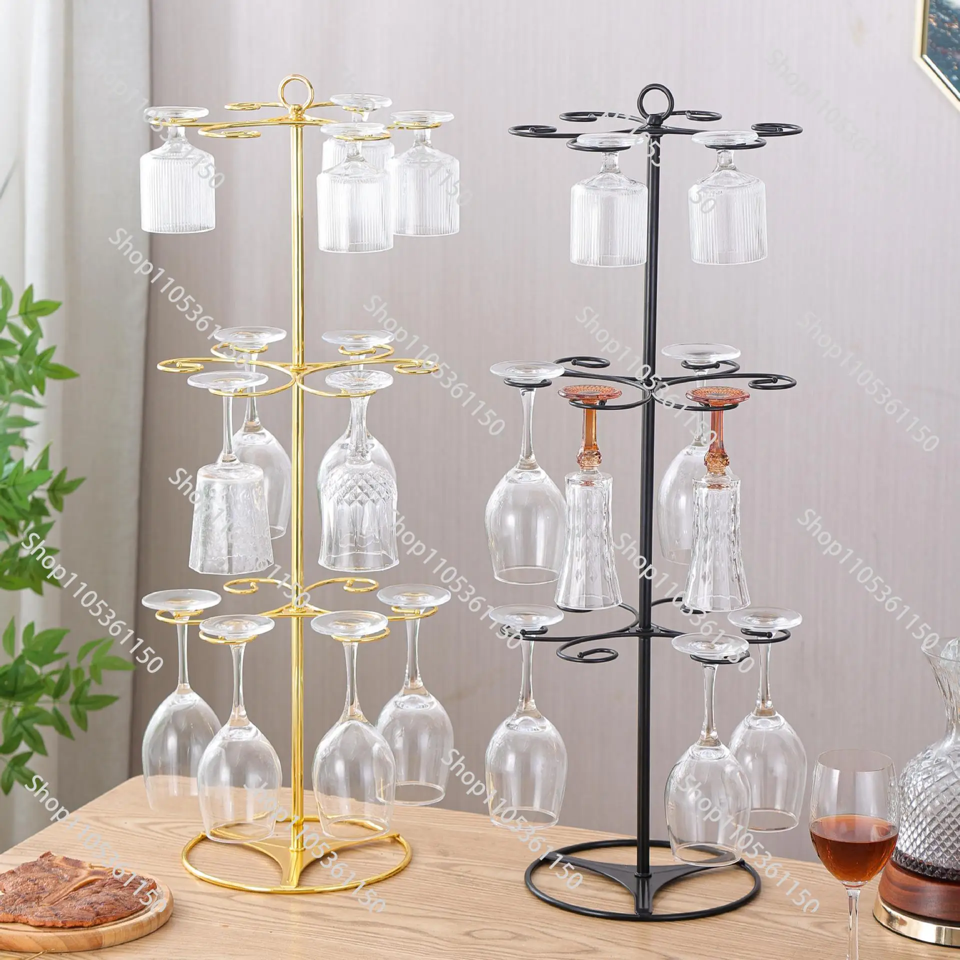 Three-layer cup holder, simple American restaurant home wine glass holder