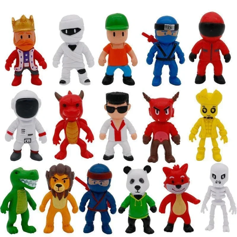 16pcs Stumble Guys Action Figure Statue Multiplayer Challenge Types Anime Cartoon Game PVC Model Collection Toys Kids Gifts