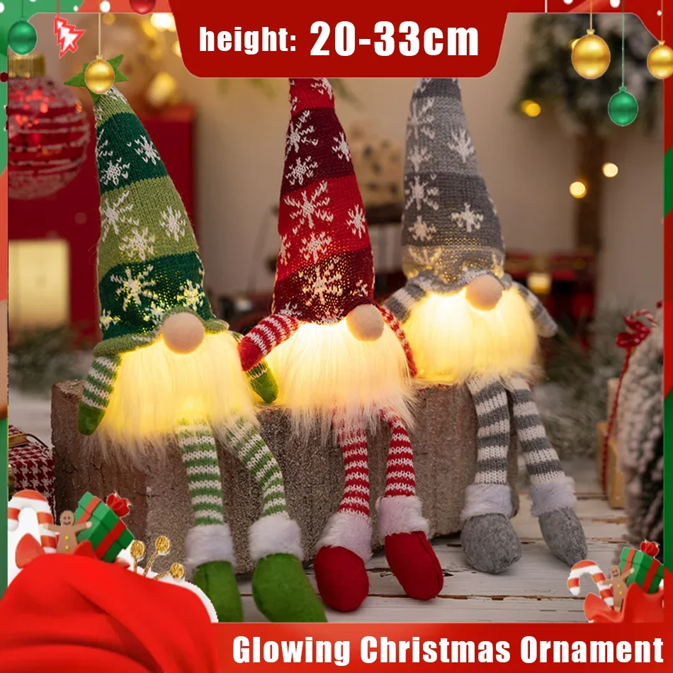 

In Stock Santa Claus Plush Toy Decoration Winter Holiday Ornament for Snow Scene Fireplace Festive Christmas Hanging Decoration