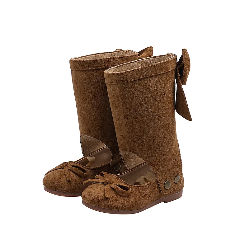 

Fashion 2025 Korean Girls Long Boots | Ballet Style Bow Princess Leather Boots for Toddlers & Kids