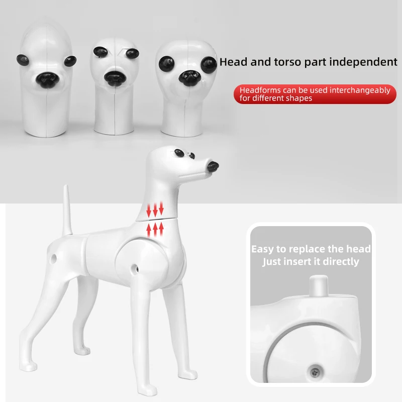 Pet Groomer Fake Dog Model New Three-In-One Model Teddy Ram Poodle Shape Head Practice Fake Hair Model Dog for Grooming