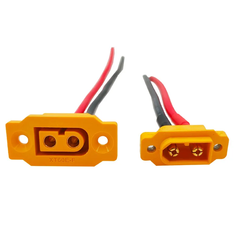 5PCS XT60E-F Fixed Male and Female Plugs, High Current Aircraft Model Electric Adjustable Charging Power Connector XT60E-M
