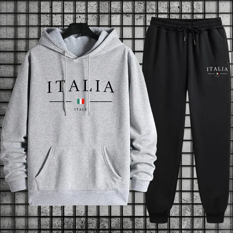 

Men's sportswear sets, casual printed sweatshirts, street fashion brands, autumn and winter jogging sportswear