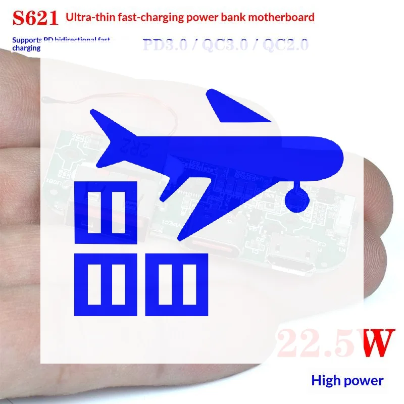 1/3Pcs S621 Power Bank Charger Module 22.5W PD QC3.0 Bidirectional Fast Charging Ultra Thin Circuit Board For DIY Power Bank