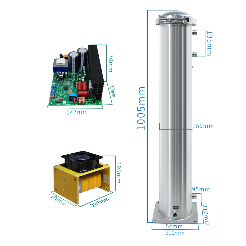 Adjustable Water cooling 200g water treatment ozone generator Accessories Commercial Ozone Machine