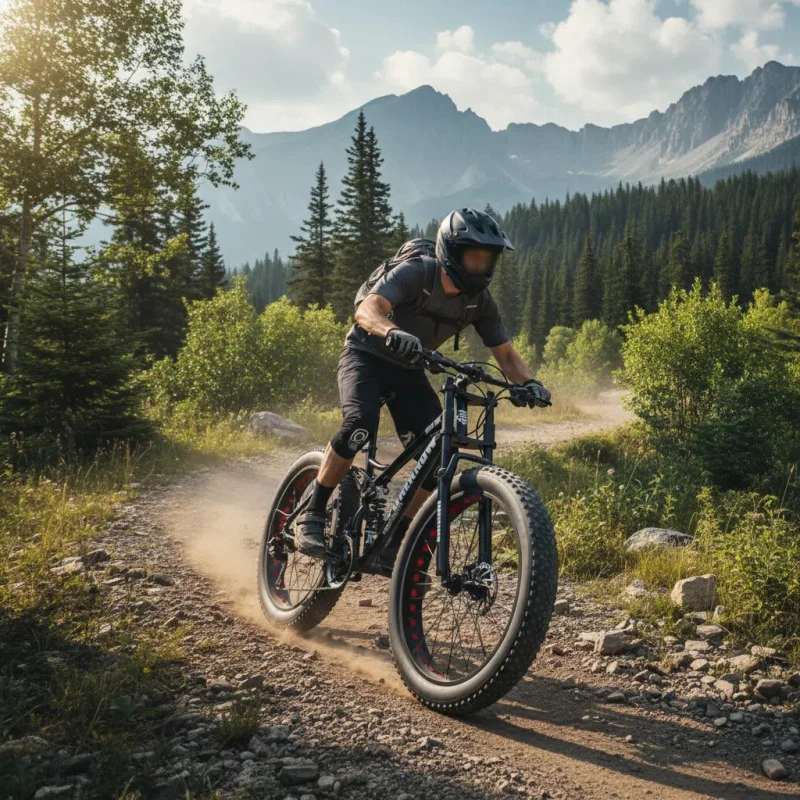 Bicicleta de montanha adulta com absorção de choque, pneus grandes ultra-largos 4.0, preto para meninos e meninas, tamanho da roda de 24 polegadas