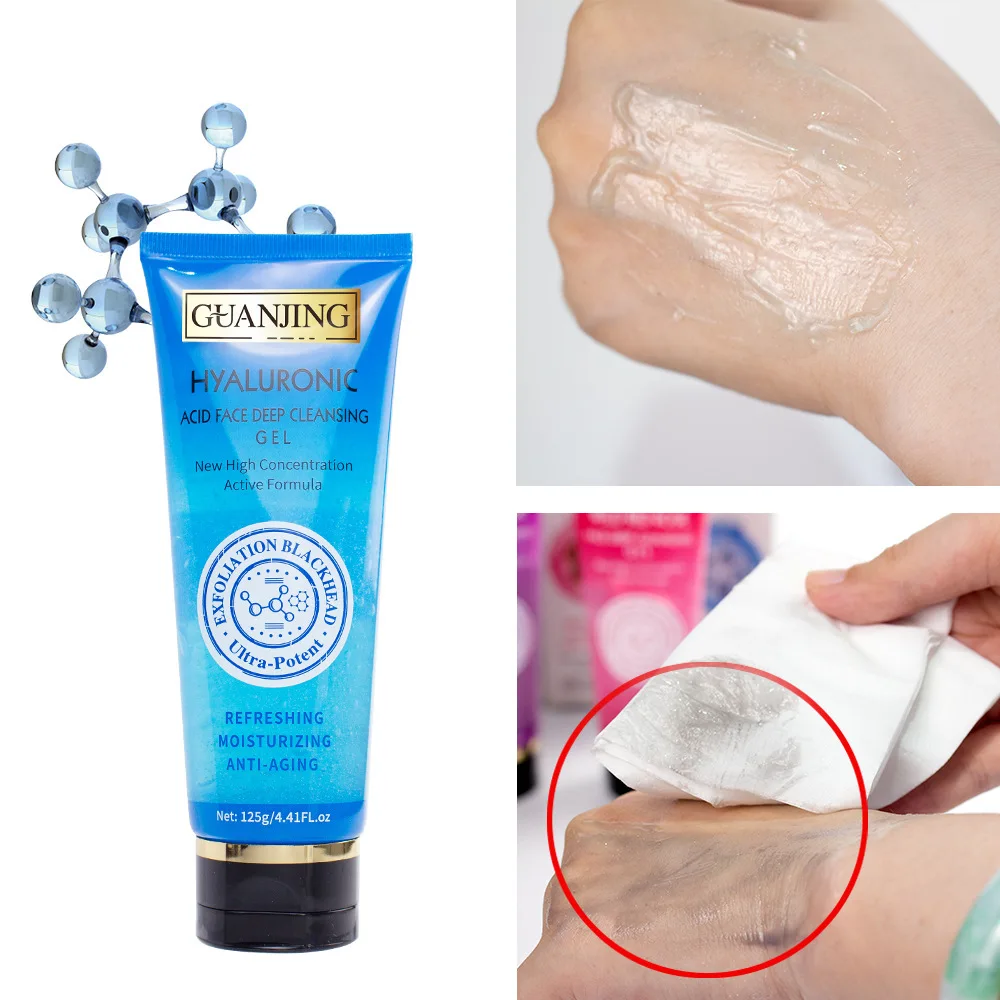 

125g Hyaluronic Acid Exfoliating Facial Deep Cleaning Gel Softening Removing Dead Skin Refreshing Moisturize Anti-aging