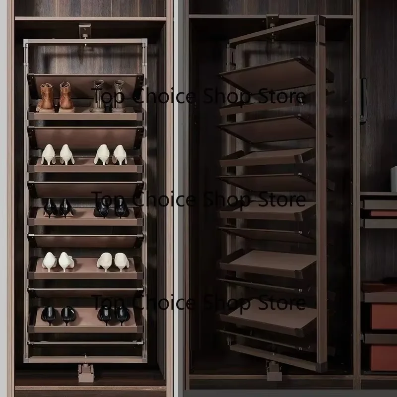 5‑6 Layer 360 Degree Rotating Shoe Rack Built‑in Extendable Design Space Saving Shoe Storage Organizer