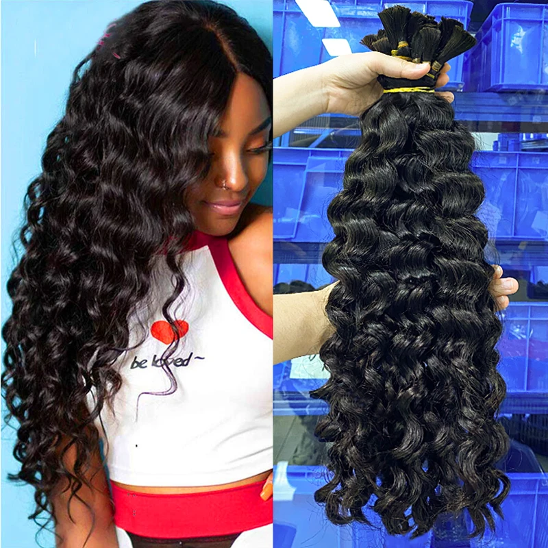 Deep Original Human Hair Bulk Braiding Virgin Natural 100% Human Braiding No Weft Peruvian Indian Hair Bulk Bundles Extensions