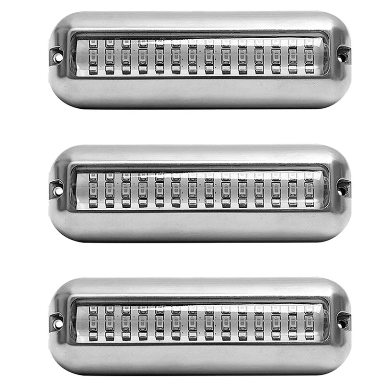 

3X 50W 42 Leds Boat Transom Light Stainless Steel Waterproof Marine Boat Underwater Pontoon Transom Lamp Universal,Blue