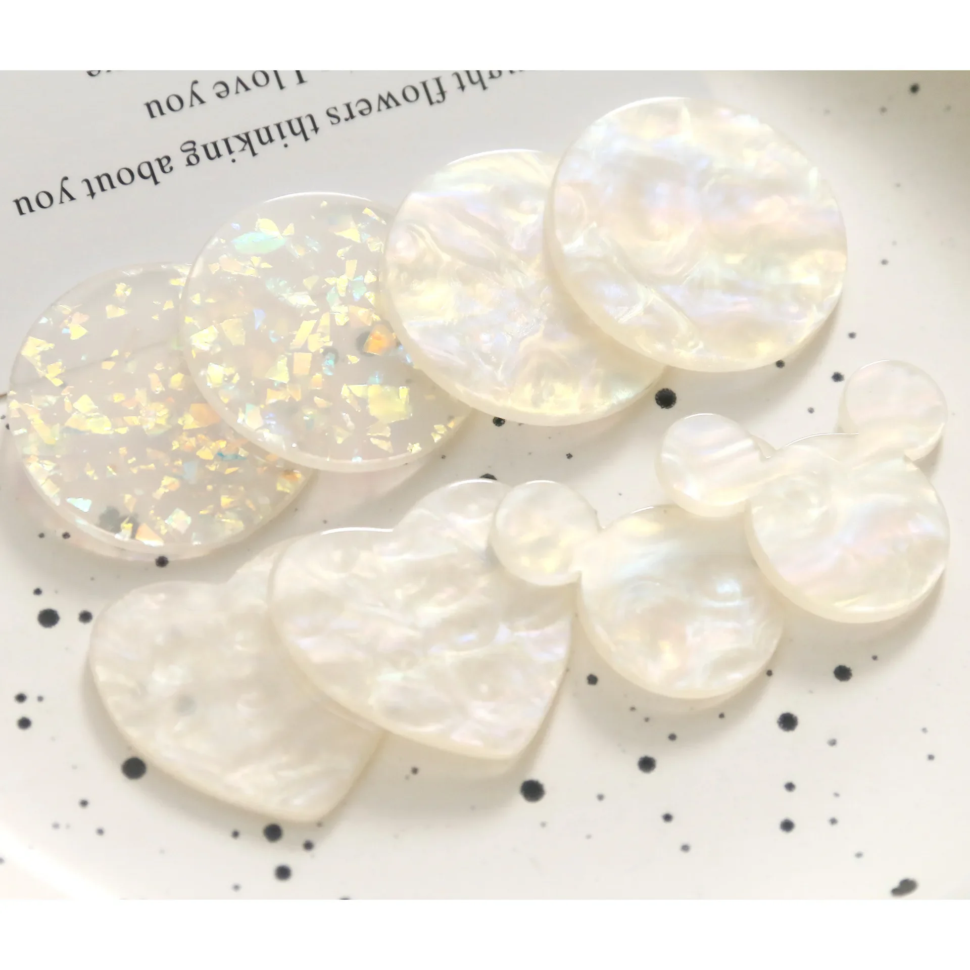 5pcs Japanese style super fairy imitation shell sequin illusion round Flat Back Resin Cabochons Scrapbooking DIY Jewelry Craft