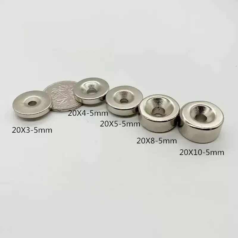 20x3-5 mm N35 Strong Magnets 20*3 mm Hole 5mm Countersunk Neodymium Magnet 20x3-5mm Permanent NdFeB Magnetic 20*3-5 mm
