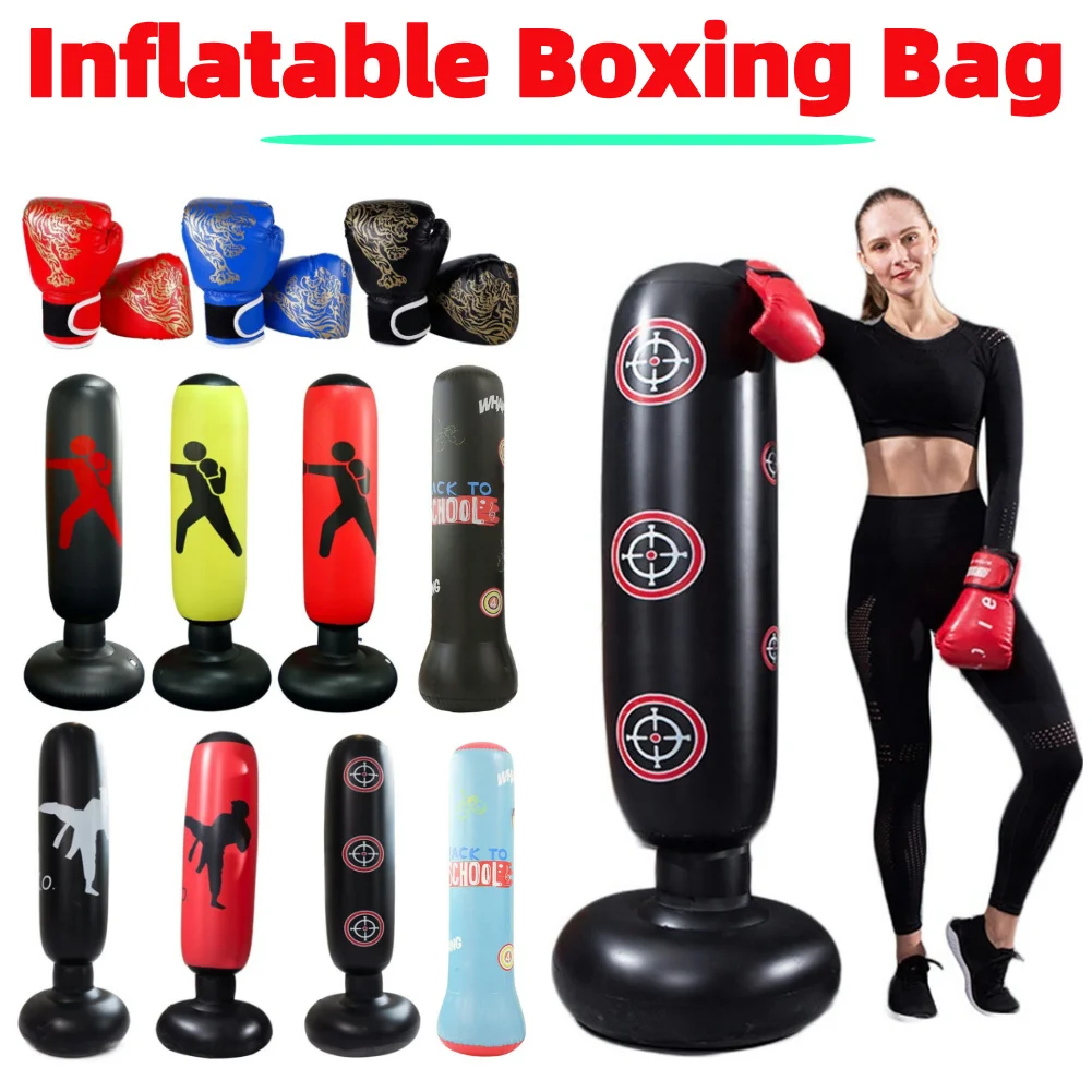 1,2 m/1,6 m Aufblasbarer Boxsandsack für Kinder, Fitness, Stehtraining, Boxsack, Säulen, Becher, Training, Sanda-Ausrüstung