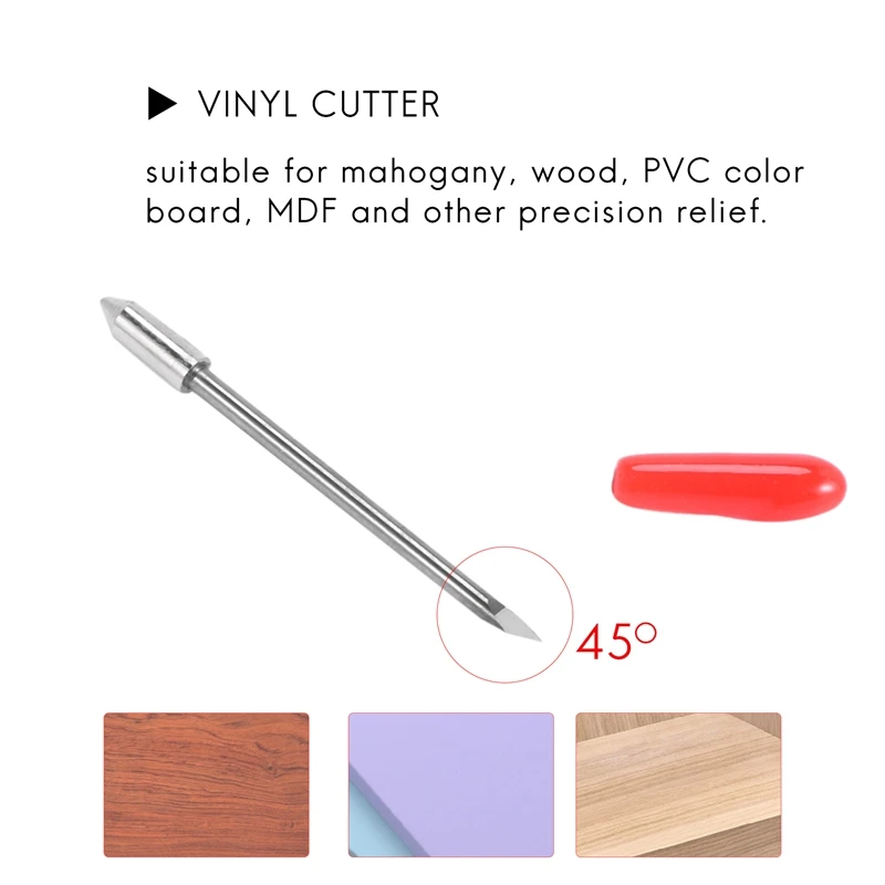 ABBN-High Hardness For Graphtec CB09 Silhouette Cameo Holder + 15Pcs Blades Vinyl Cutter Plotter 45 Degree