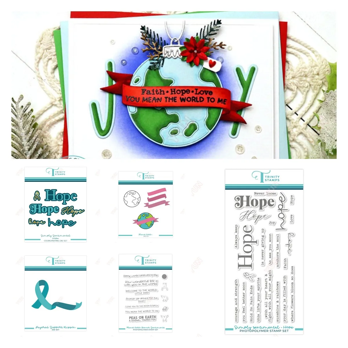 

Hope Earth Banner Simply Sentimental Stamps and Metal Cutting Dies Sets for DIY Making Handmade Greeting Cards Card Scrapbooking