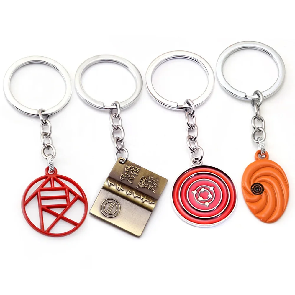 Naruto Key Chains Anime Fashion Jewelry Decorations Pendant Obito Masks Tsunade Gaara Metal Models Keychains Child Gifts Toys