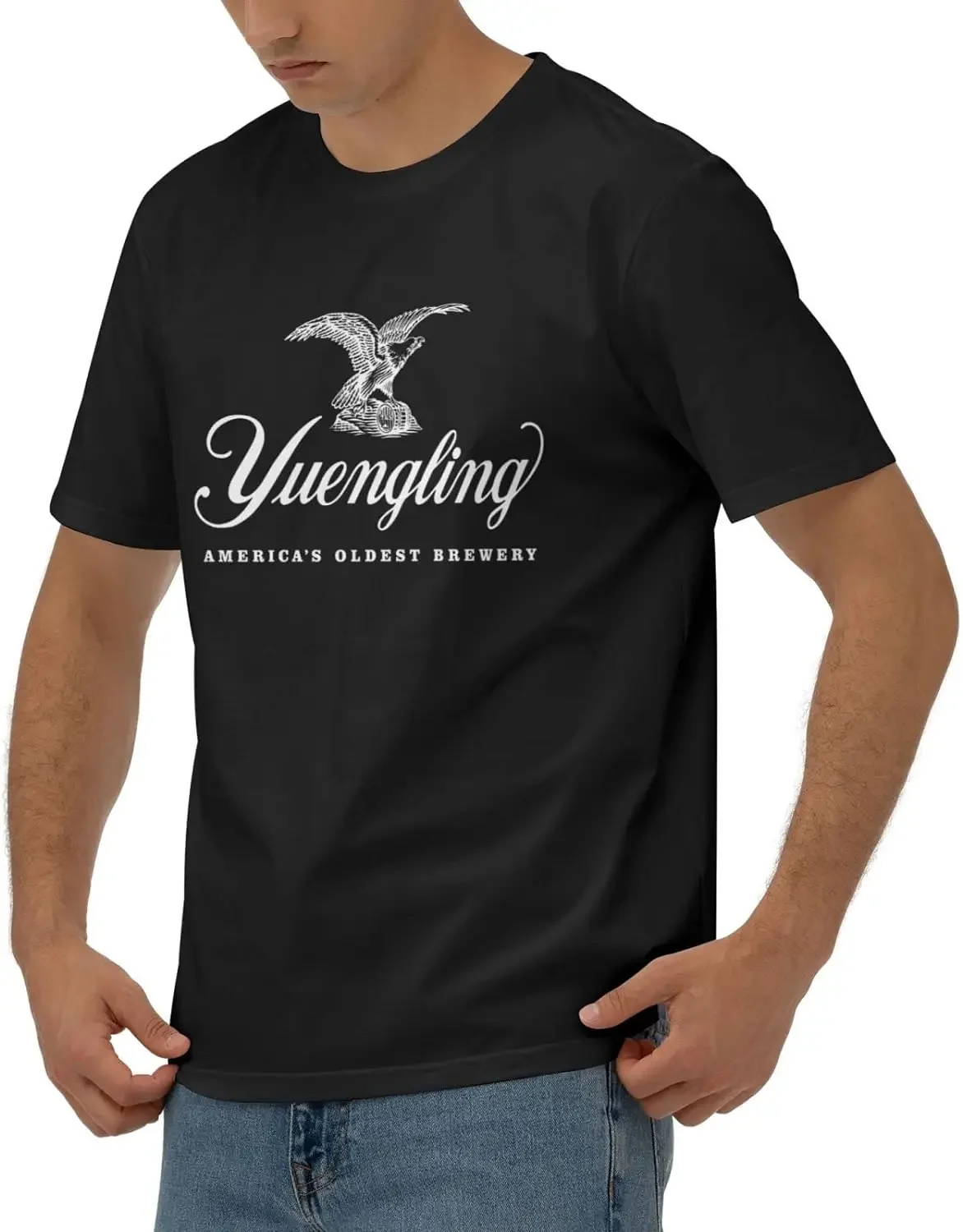 Yuengling Men's Comfortable Short Sleeve Shirt Round Neck Cotton Fashion T-Shirt Black