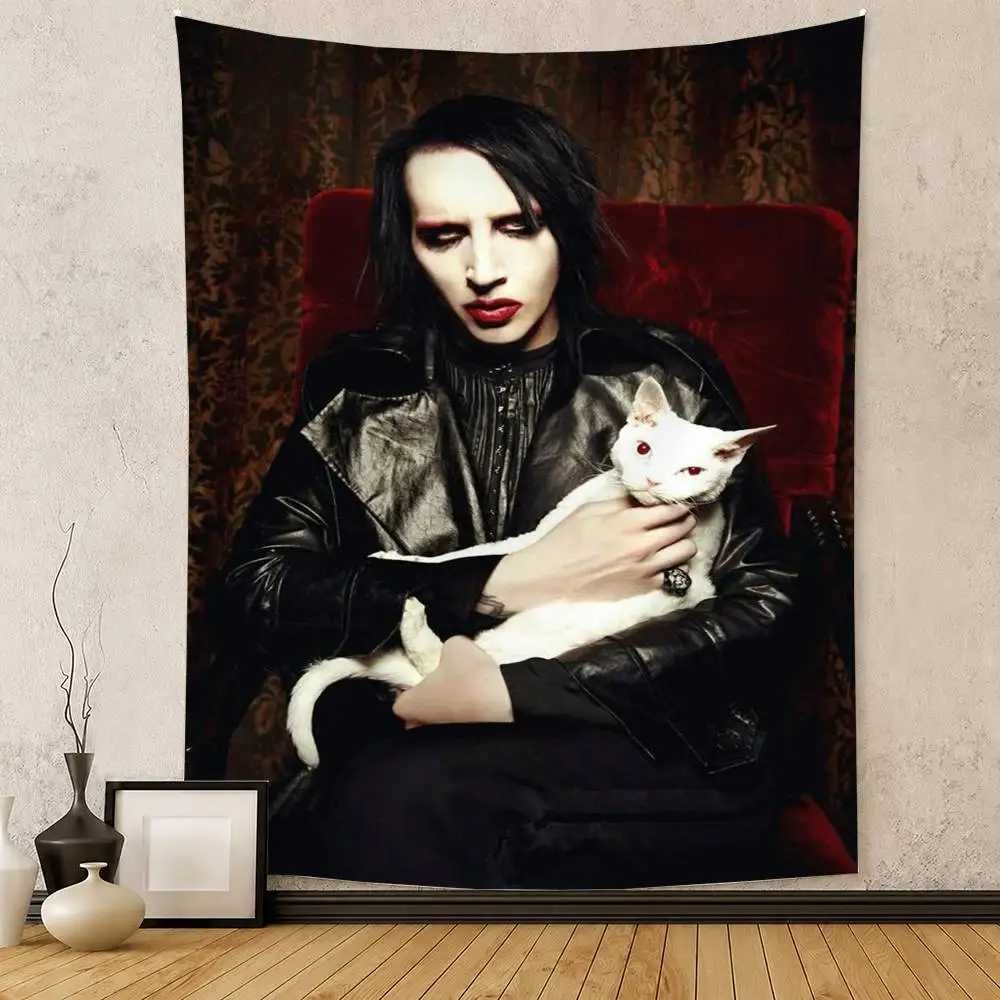 M-Marilyn M-Manson Flag Digital Printing Banner for Garage Wall Out Door Decoration