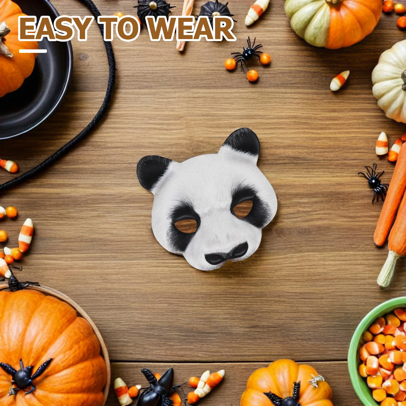 

ry Panda Mask Halloween Animal Prop White Accessory Child Masquerade Costume Party Carnival Festival EVA Material Durable