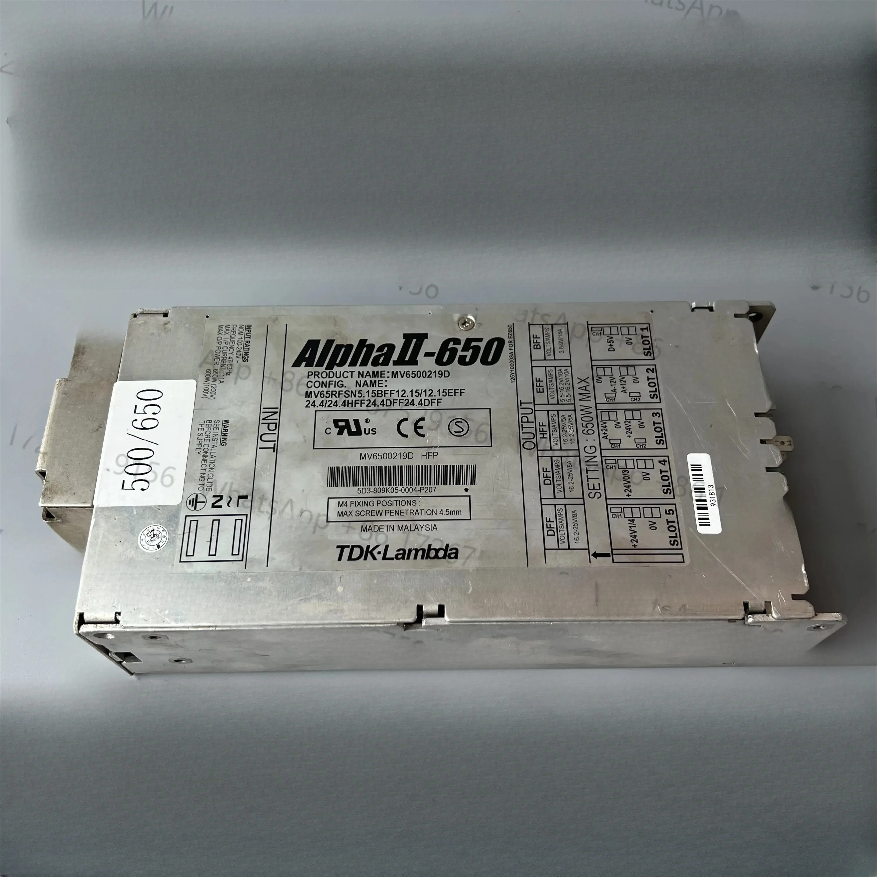 

Used Fuji Alpha II 650 MV6500219D Power supply for frontier 500 digital minilab