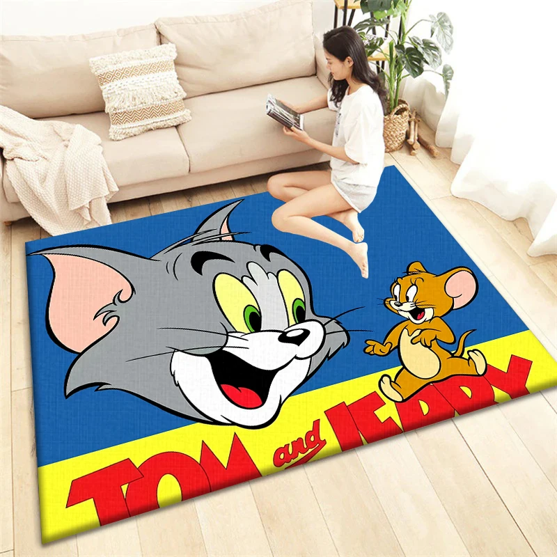 Tom and Jerry Carpet for Children,Living Room Bedroom Floor Mat Kitchen Mat Children's Bedroom Mat,bedroom Decor, Anime Rug ,rug