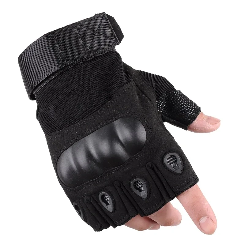 Tactical Half Finger Gloves Knuckle Enhanced Combat Gloves Outdoor Sport Hiking Shooting Riding Hands Protection For Work Safety