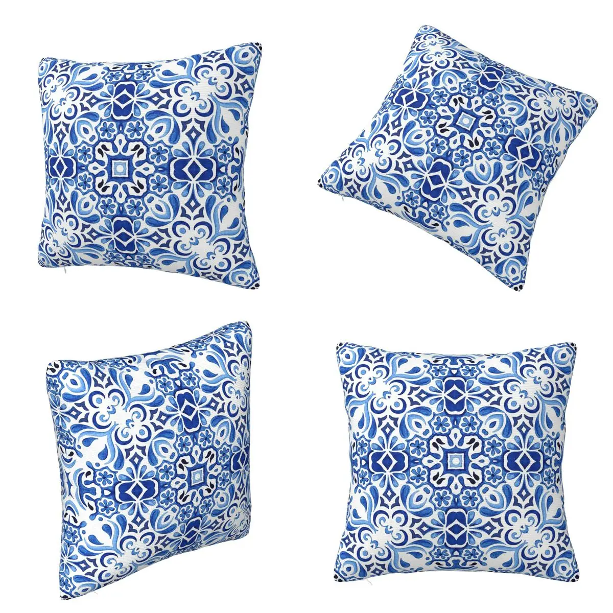 Mediterranean Lifestyle Square Pillowcase Cushion Cover Pillow Case Throw Pillow Cover for Home Bedroom Car