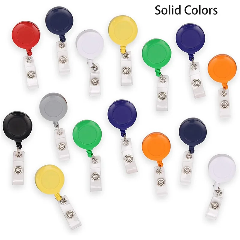 Retractable Badge Reels, 30 Pack Colorful Badge Clips Holders for Name ID Card Key Card