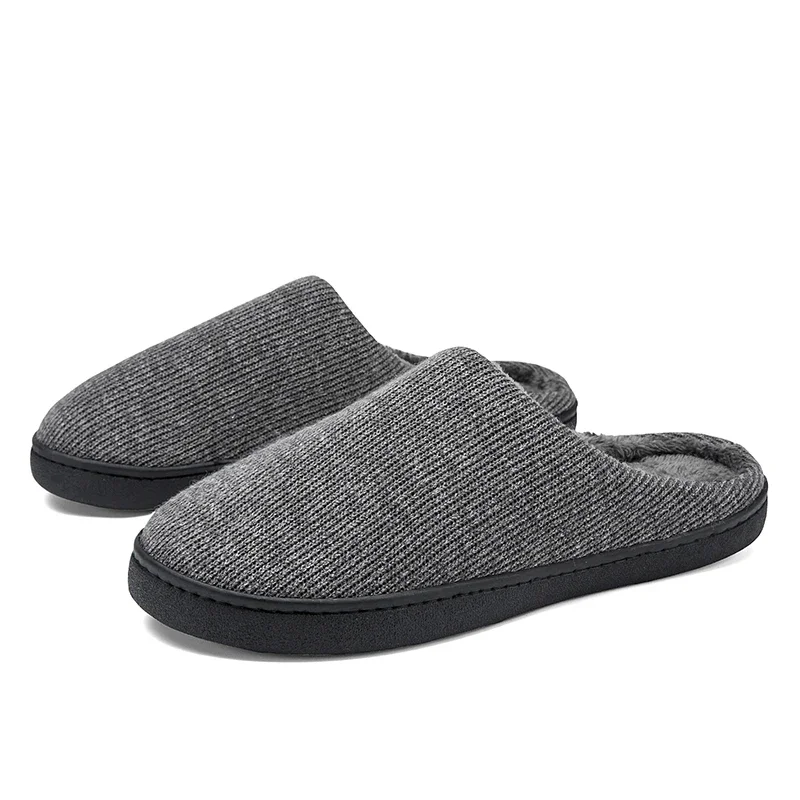 Zapatillas de algodón para el hogar para hombre y mujer, calzado cálido de felpa para interiores, zapatillas de plataforma antideslizantes, zapatos todo en paquete para invierno