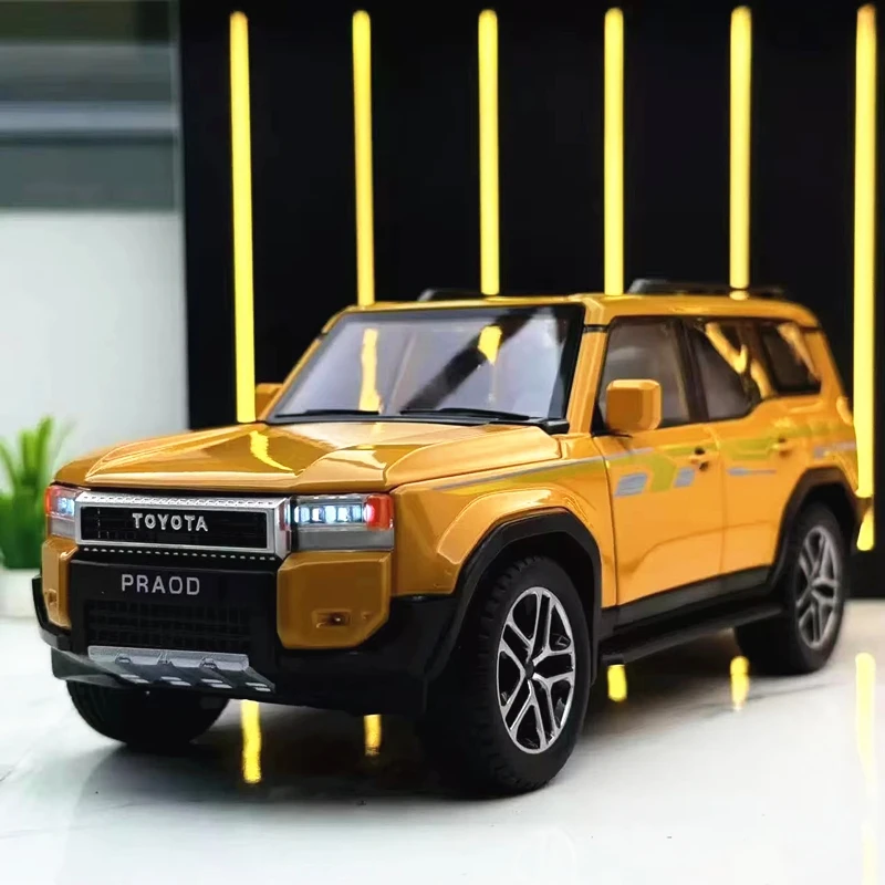 

1/24 Toyota 2024 PRADO Land Cruiser Lc250 Alloy Car Model Diecast Metal Toy Off-road Vehicle Car Model Sound and Light Kids Gift