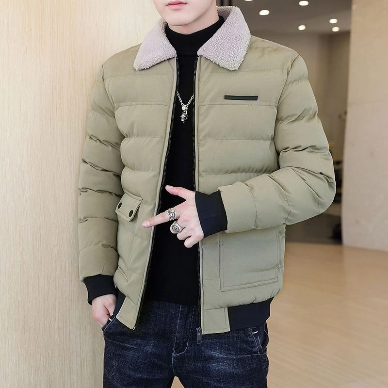 ​Men's Winter Thickened Flannel Lined Coat Oversized Print Design Warmth Streetwear Jacket​