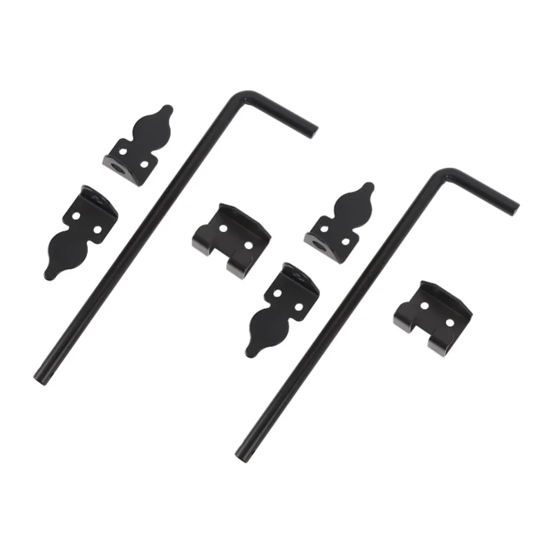 2 Set Gate Ground Latch 12 Inch Carbon Steel Heavy Duty Double Gate Cane Bolt For Home