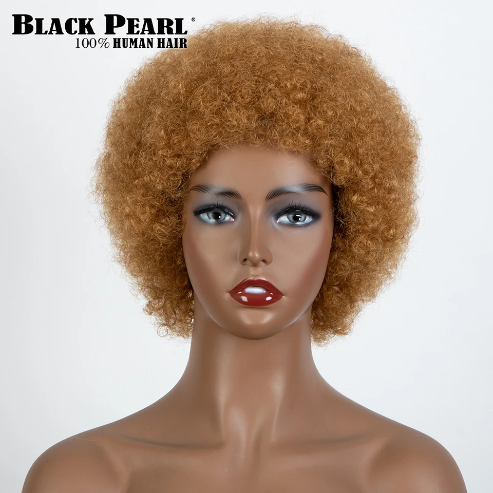 

#27 Blond Afro Kinky Short BOb Wigs For Women Human HairBrazilian Afro Kinky Curly Wig Dark Brown Remy Human Hair Kinky Curly