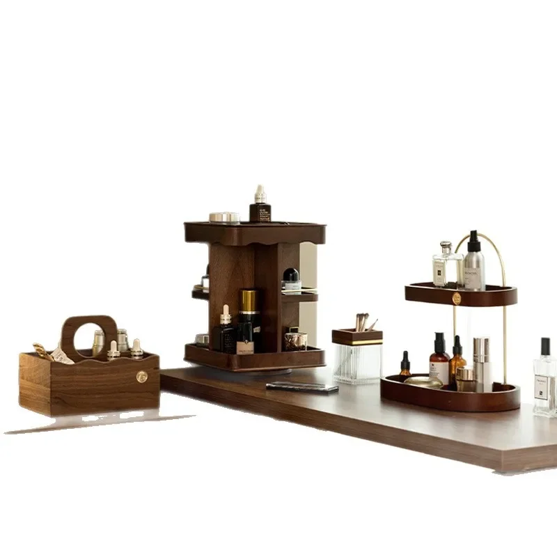 

Cosmetics Storage Box Desktop Wooden Premium Skin Care Products Perfume Lipstick Storage Dresser Jewelry Storage Basket