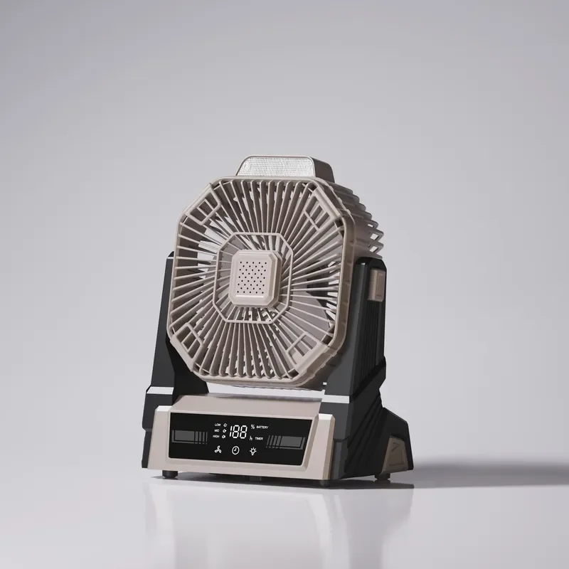 Portable USB Desk Fan Rechargeable Battery Powered Mini Cooling Table Fan with LED Light for Outdoor Camping Home Office Use