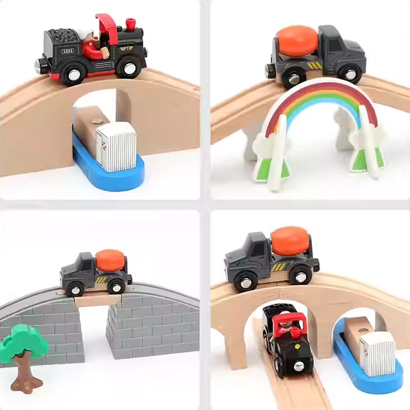 Wooden Track Expansion Accessories Train Track Bridge Series Educational Toys Compatible with Thomas track