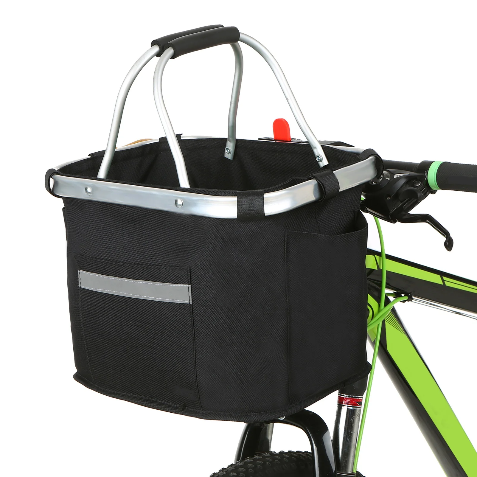 1pcs Bike Basket Folding Small Pet Cat Dog Carrier Front Removable Bicycle Handlebar Basket Quick Release Easy Install