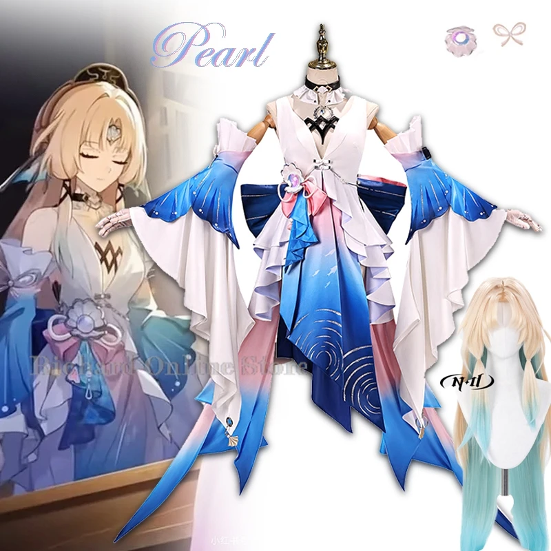 Adulto sexys outfits Hsr Honkai Star Rail Pearl Cosplay Dress Costumes Wig Set Women Game Fancy косплей Ball Gown - view 2