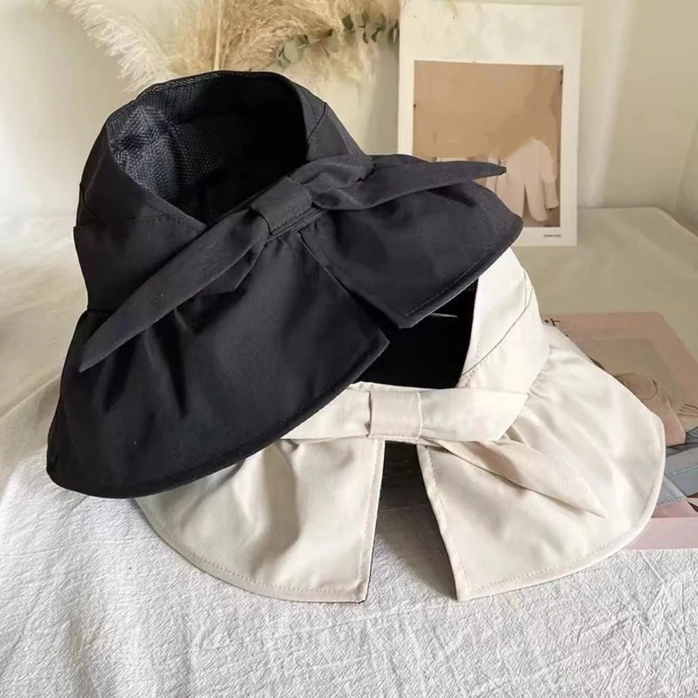 

Portable Wide Brim Sun Hat Adjustable Size Foldable Bucket Hat Solid Color Lightweight Empty Top Sun Cap Beach