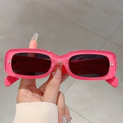 KAMMPT Retro Rectangle Pink Shades Fashion Brand Design Women Sunglasses Candy Color Beach Driving Sun Glasses for Ladies
