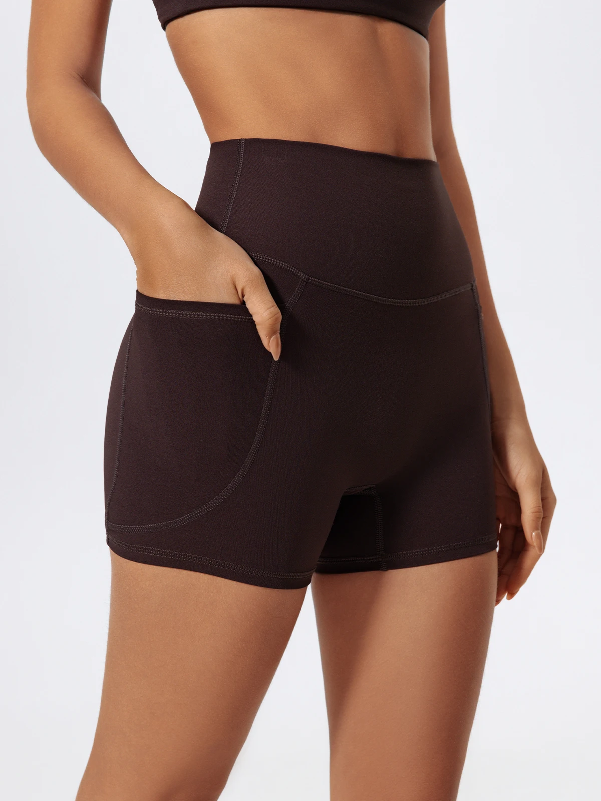 Hearuisavy Taschen Workout Gym Legging Frauen Radfahren Shorts Quick-Dry Yoga Kleidung Atmungsaktiv Hohe Taille Sport Shorts Weibliche – Detail 29