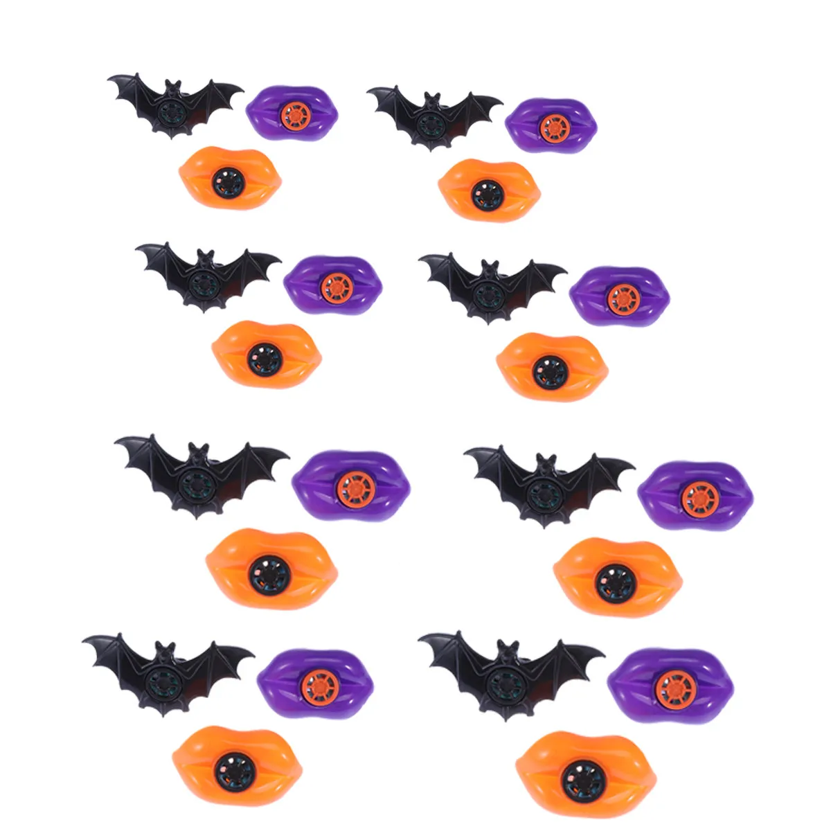 24pcs Kids Whistles – Plastic Bat-Shaped Sound Makers for Musical Fun, Voice Training & Halloween Party