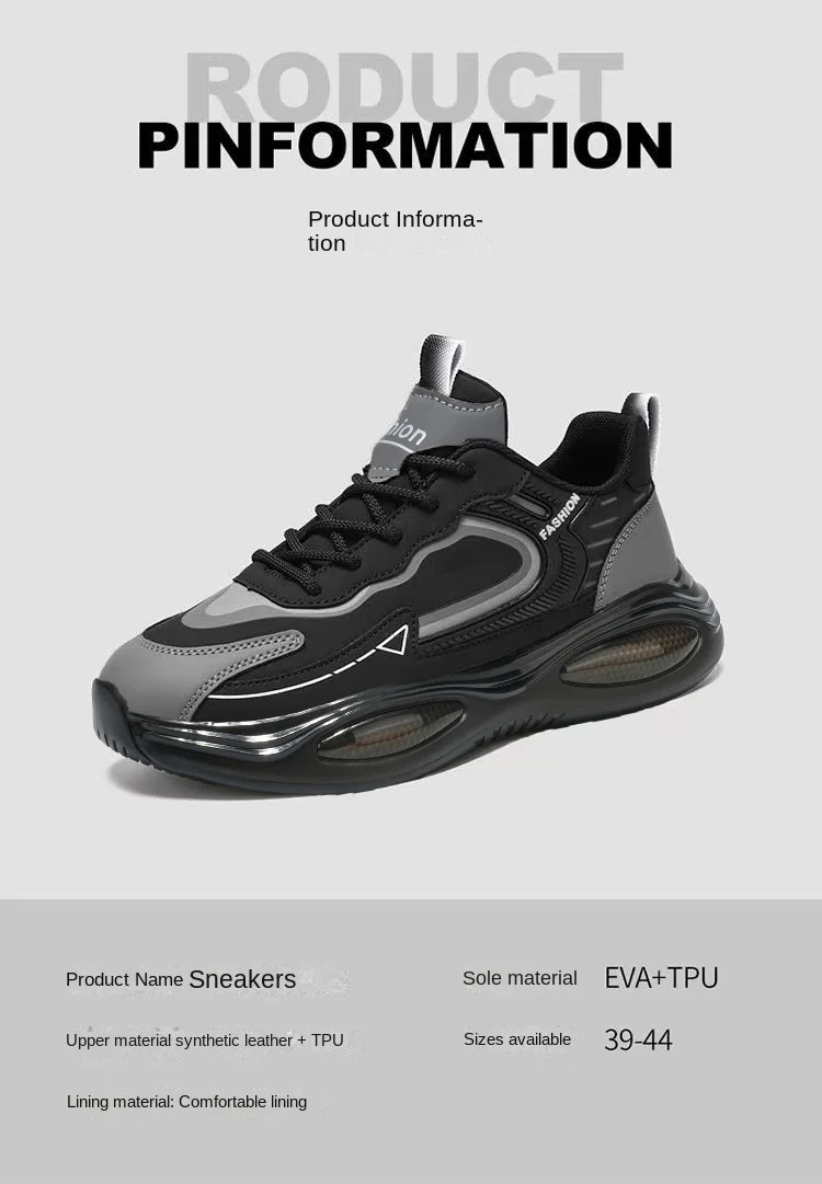 2026 Spring New Low Top Waterproof Leather Sports Shoes Double Air Cushion Teen Student Daily Casual Footwear
