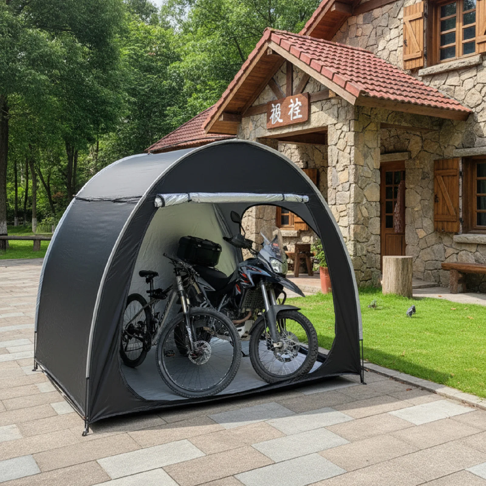 

Thickened Oxford Cloth Portable Bike Shelter Private Travel Tent for Outdoor Hiking Cycling Camping And Travel