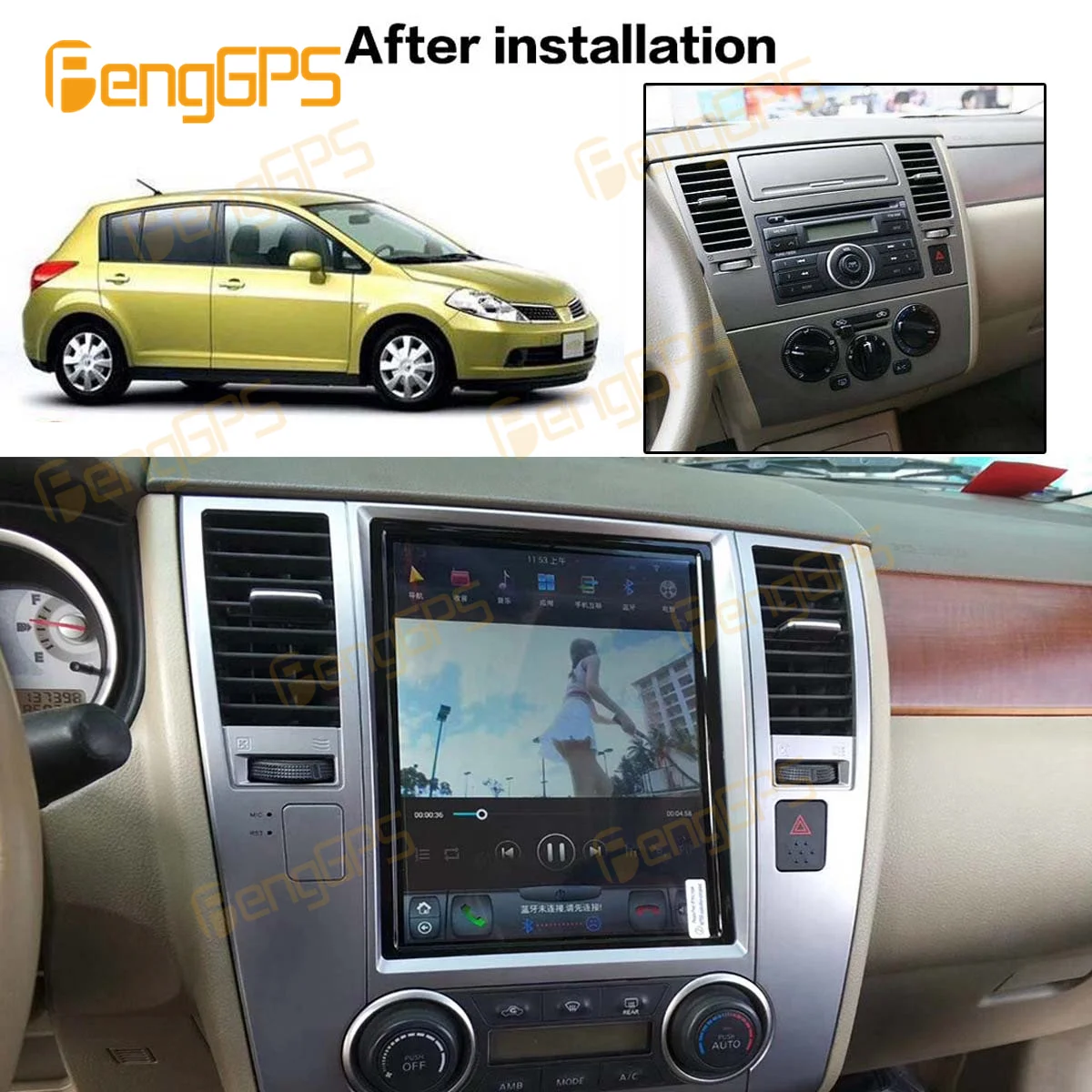 9.7Inch For Nissan Tiida 2008-2010 Car Radio Multimedia Video Player Navigation stereo auto 4G BT WIFI Stereo QLED Screen GPS